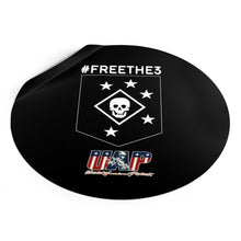 Load image into Gallery viewer, #FreeThe3 - MARSOC 3 - UAP - Round Vinyl Stickers