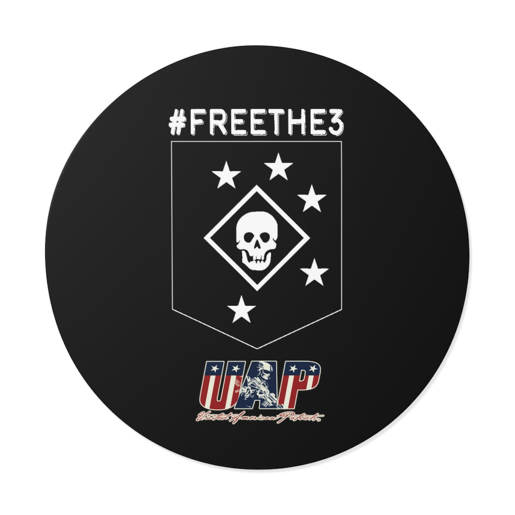 #FreeThe3 - MARSOC 3 - UAP - Round Vinyl Stickers
